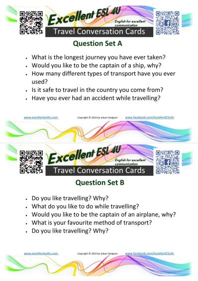 travel conversation questions esl