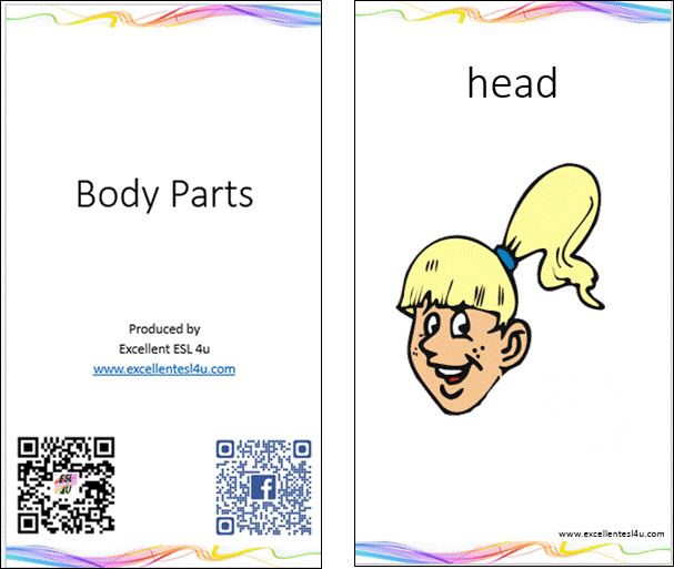 Esl Kids Body Parts Vocabulary